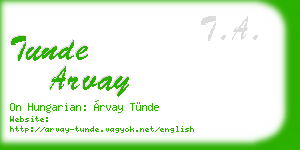 tunde arvay business card